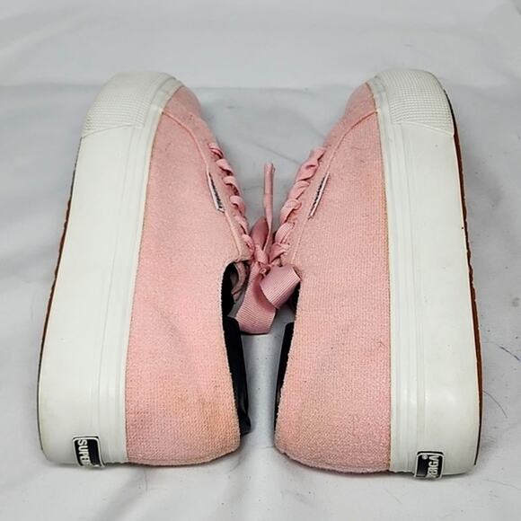 SUPERGA STYLE PLATFORM SNEAKER WOOL PINK WOMAN'S SIZE 8.0 WIDE IN GUC VERY CUTE - Picture 11 of 16